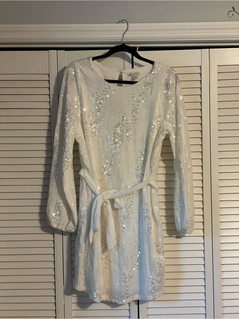 Cato White Sequin Dress